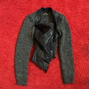 Vivienne Westwood BRAND NEW Anglomania Leather/Wool Cardigan/JKT - IT44